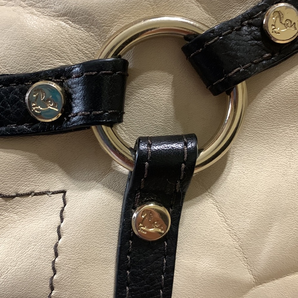 Tre Vero Crinkle Strips Purse Bag Shoulder Ivory … - image 8